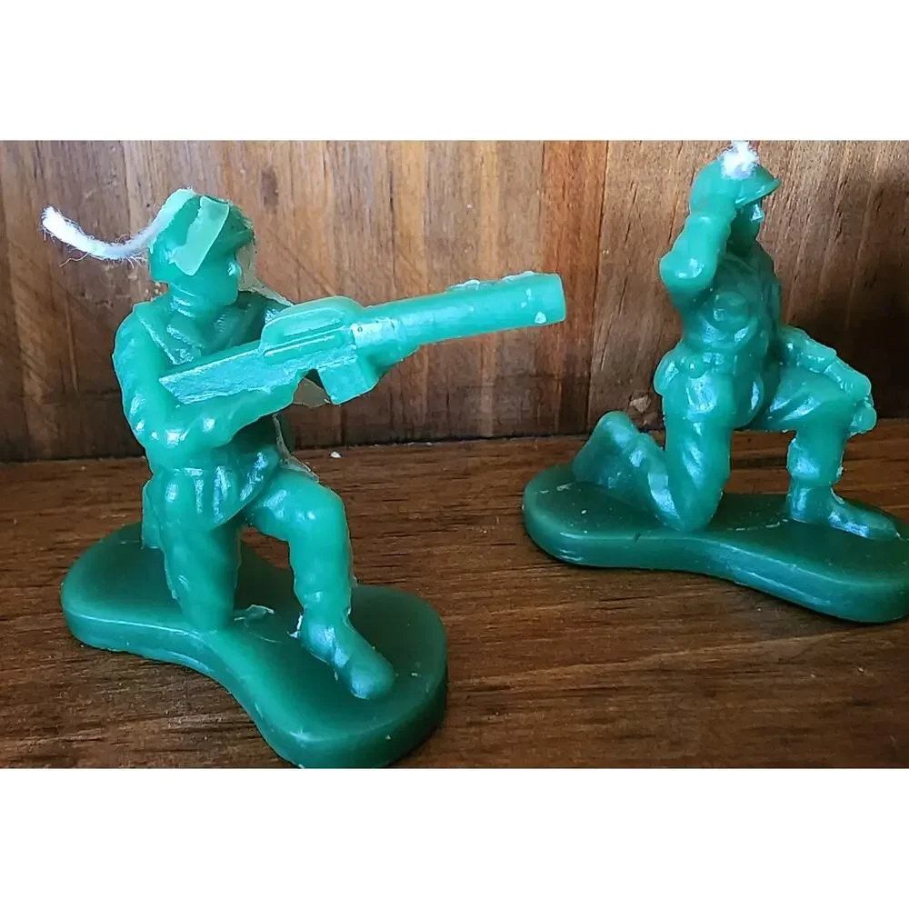 American Hero Military Green Army Men Birthday Candles, 8 Pack